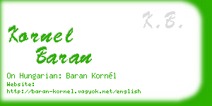 kornel baran business card